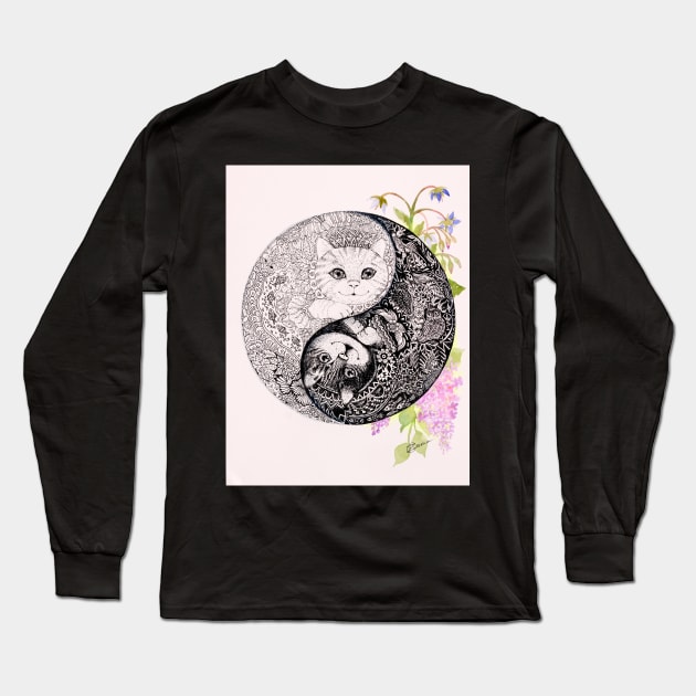 Yin Yang cats Long Sleeve T-Shirt by CATS ART